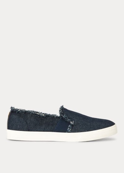 Women's Ralph Lauren Jinny Denim Slip-On Sneakers | 172635CTK